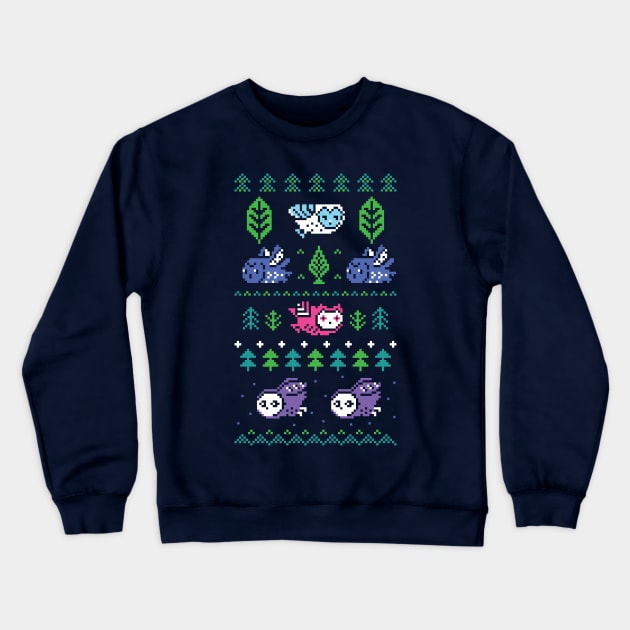 Christmas pixel owls Crewneck Sweatshirt by PenguinHouse